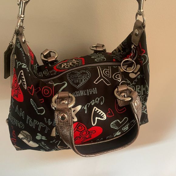 COACH POPPY GRAFFITI LUREX SATCHEL BAG #16200 - Picture 6 of 16